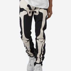 MNML skeleton jeans  Black/White Denim straight denim size 36